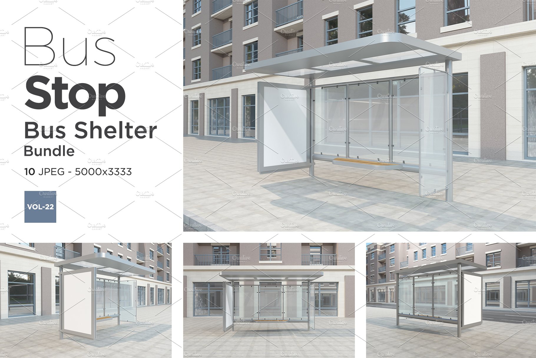 Bus Stop Bus Shelter Mockup Vol-22 cover image.