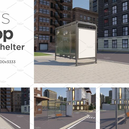 Bus Stop Bus Shelter Mockup Vol-25 cover image.