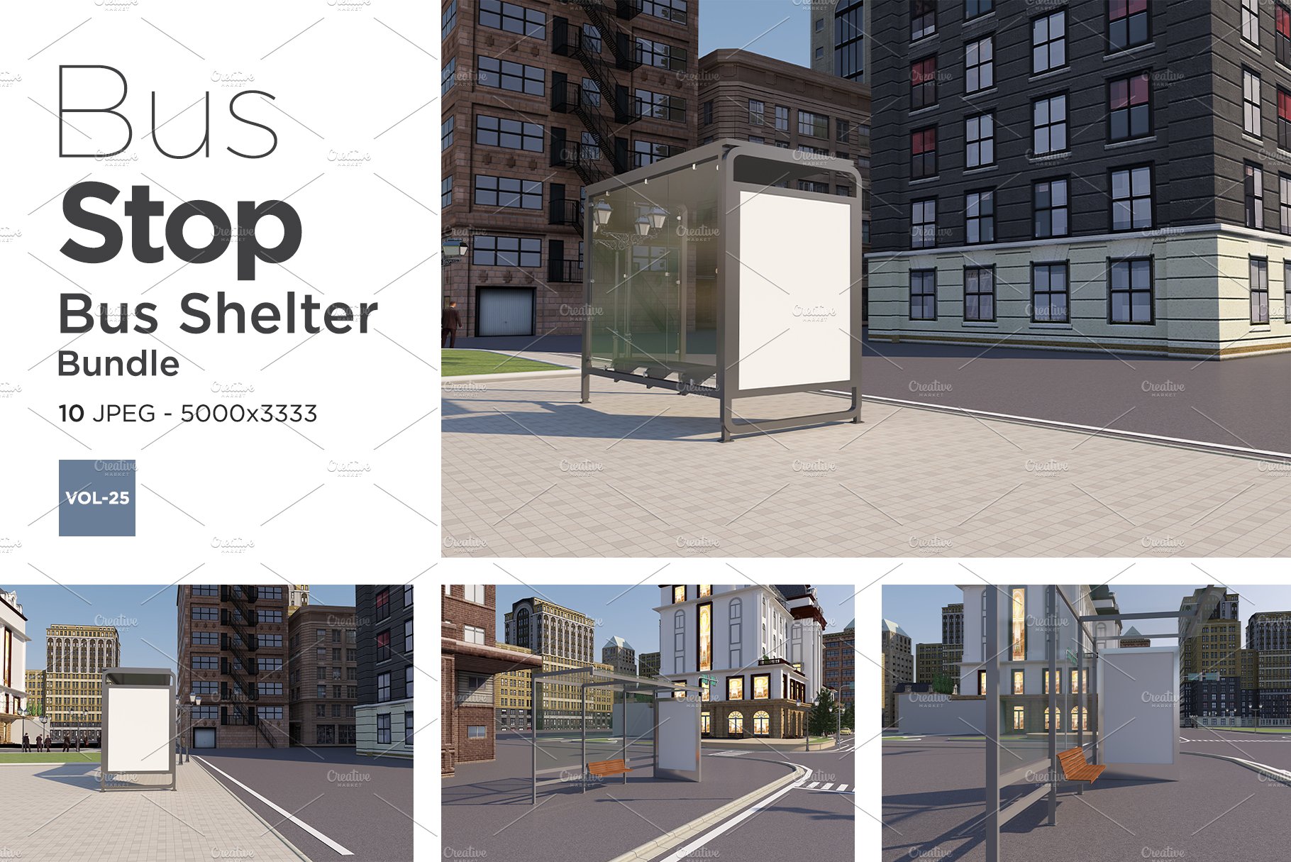 Bus Stop Bus Shelter Mockup Vol-25 cover image.