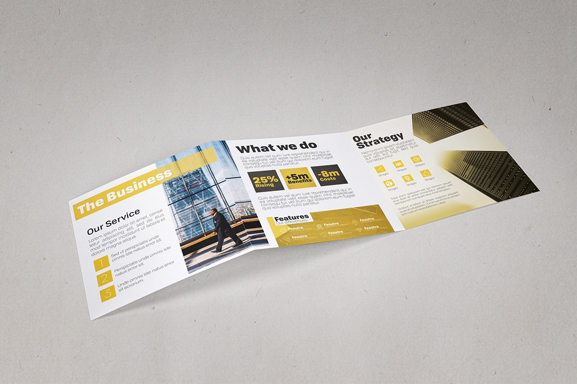 Minimalist Square Trifold Brochure preview image.