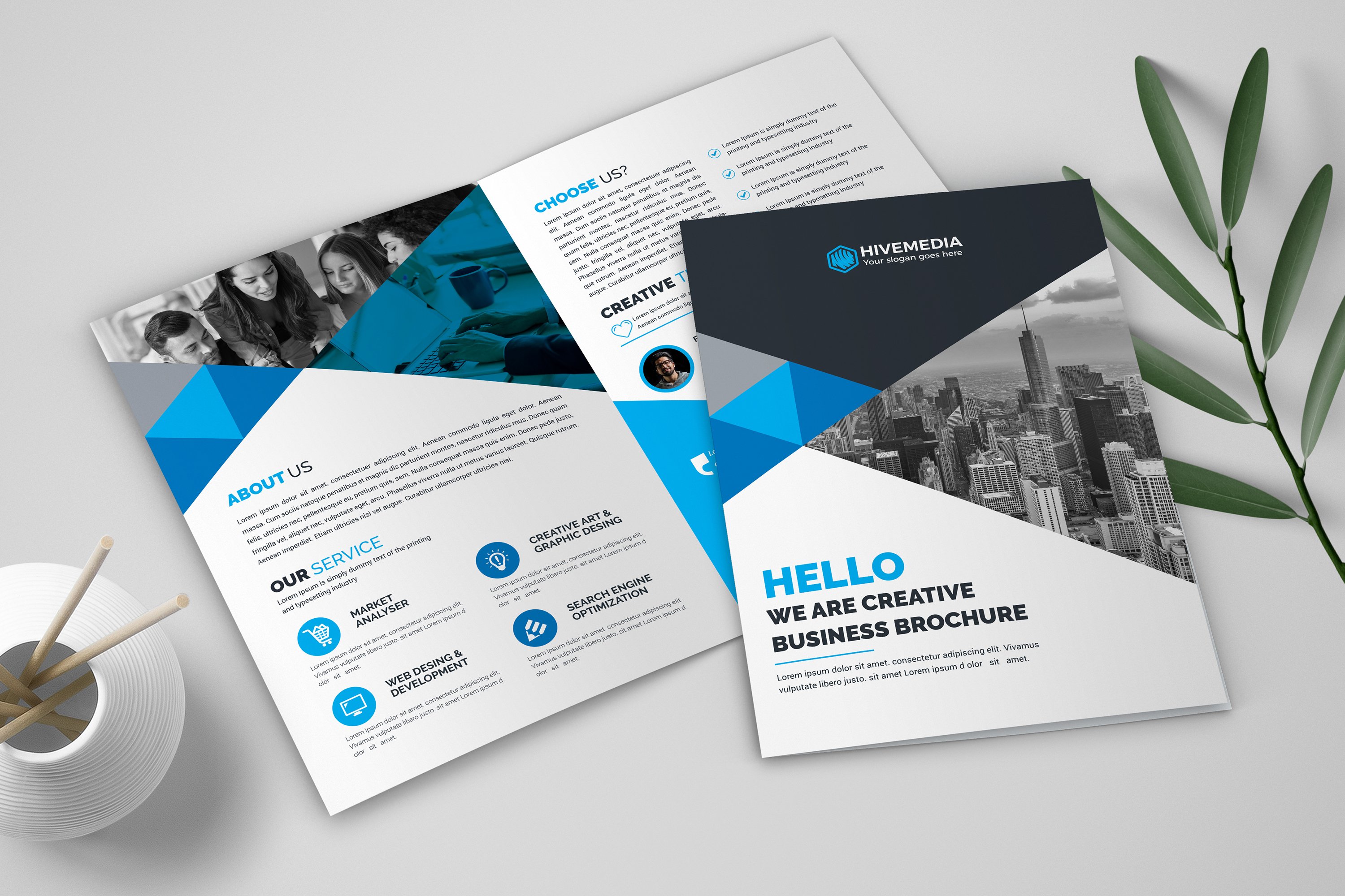 Bifold Business Brochure Template cover image.