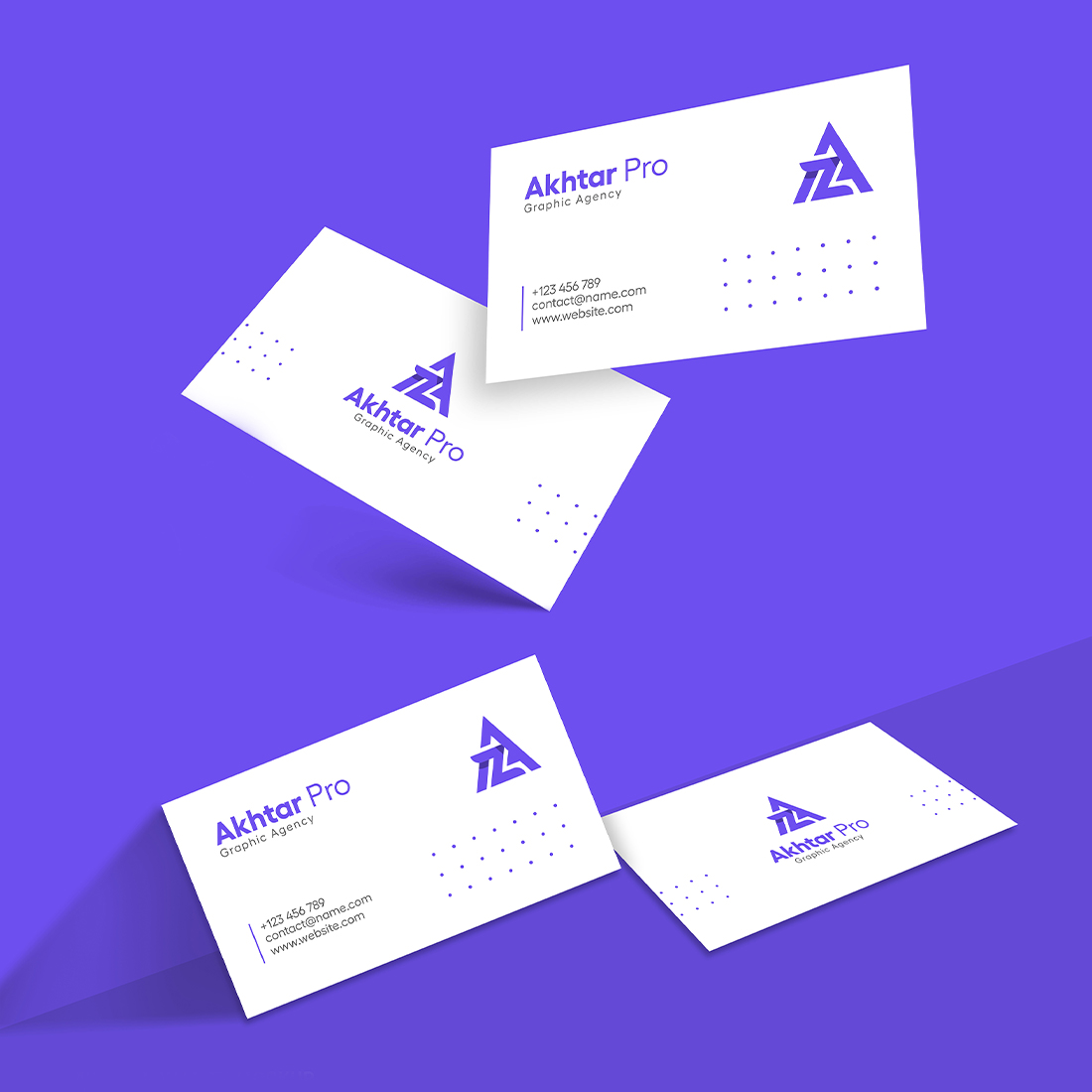 3 Minimal Business Card Mockups Pack preview image.