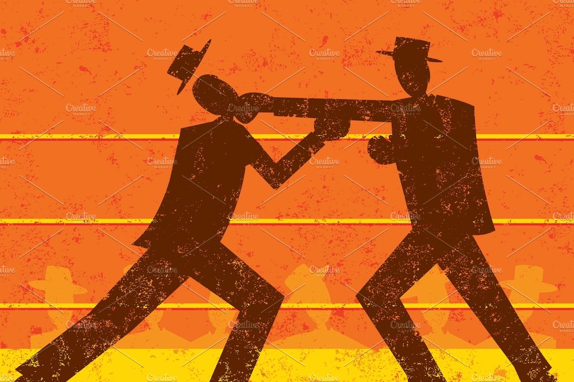 Businessmen boxing match cover image.