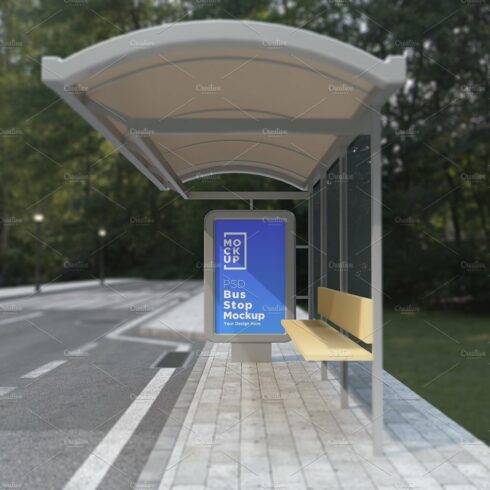 Bus Stop Sign Mockup cover image.