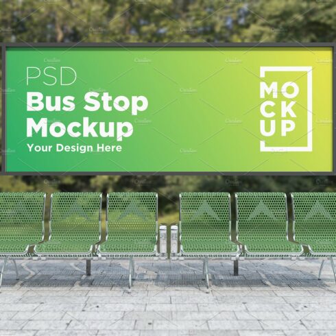 Bus Stop Billboard Mockup cover image.