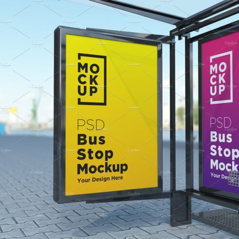 Bus Stop with 2 Sign Mockup cover image.