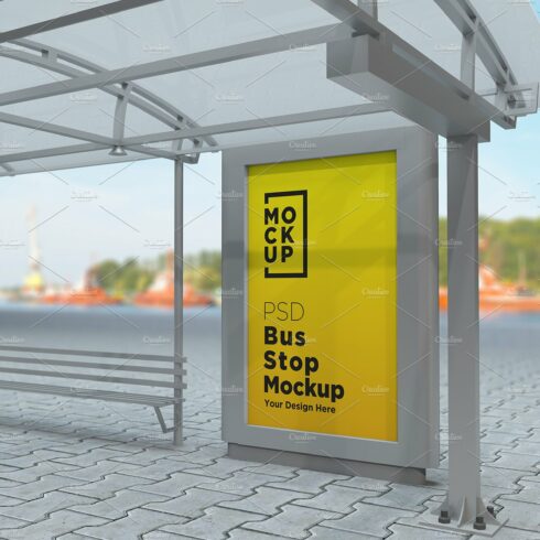 Bus Stop Sign Mockup cover image.