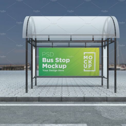 Bus Stop Sign Mockup cover image.