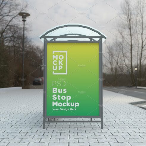 Bus Stop Billboard Mockup cover image.