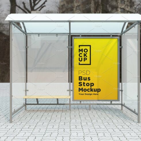 Bus Stop Billboard Mockup cover image.