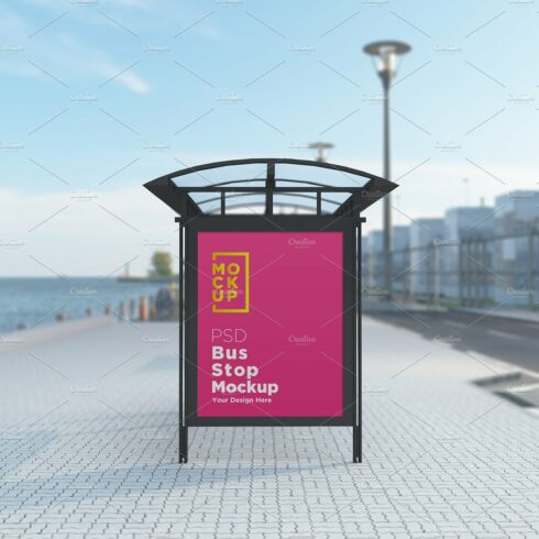 Bus Stop Billboard Mockup cover image.