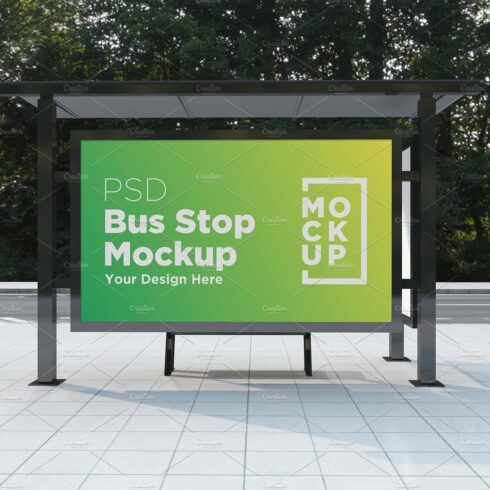 Bus Stop Billboard Mockup cover image.