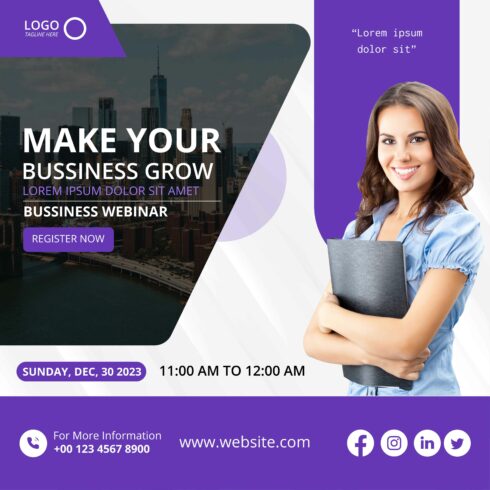 Bussiness grow flyer Template cover image.