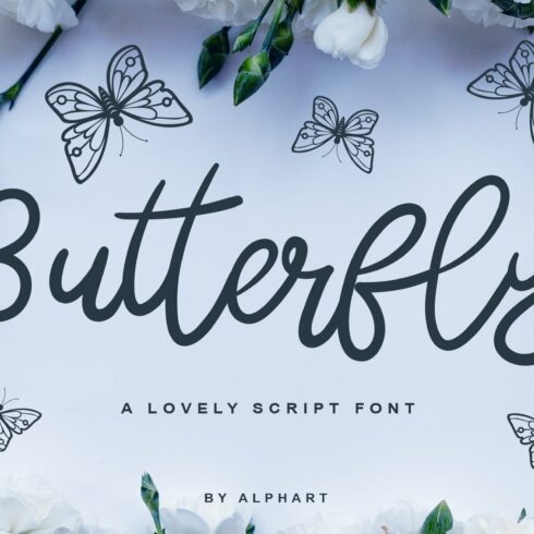 Butterfly a lovely script font cover image.
