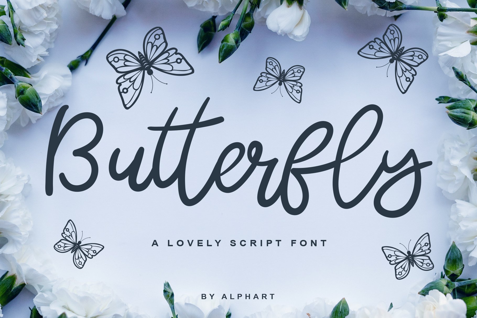 Butterfly a lovely script font cover image.