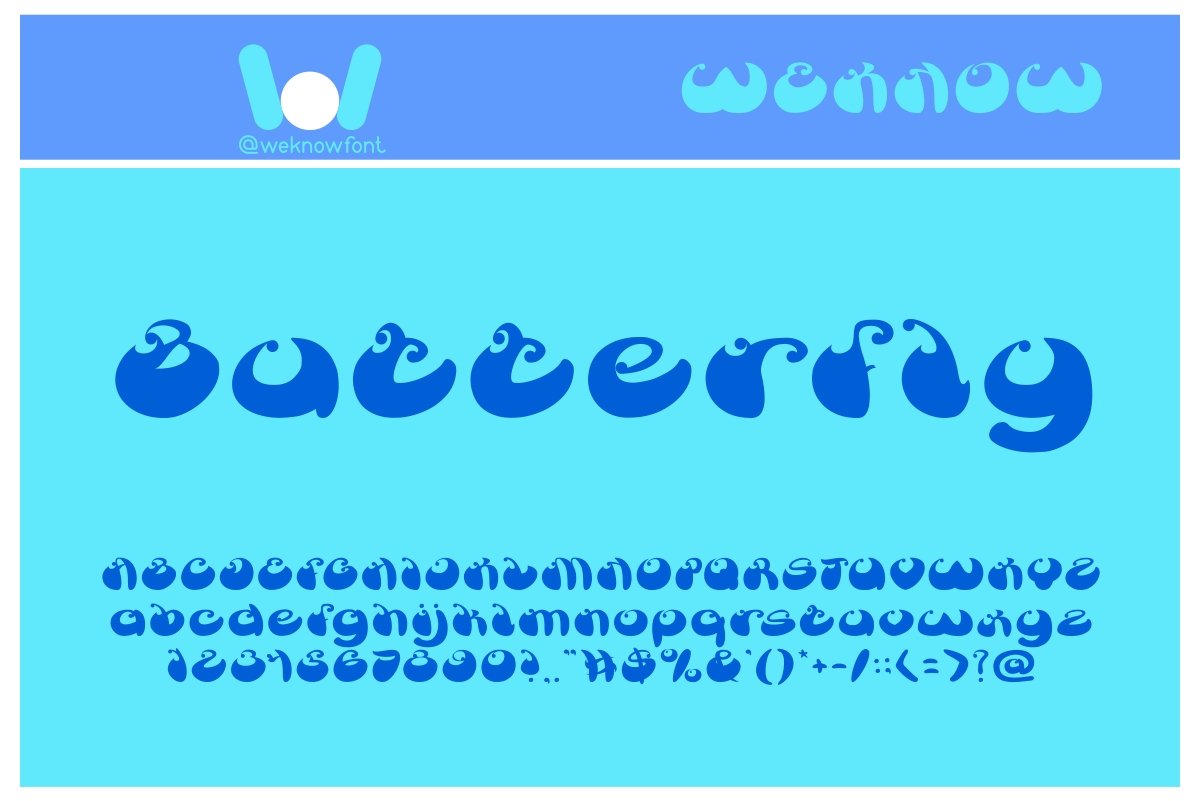 Butterfly font preview image.
