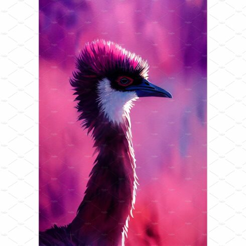 Watercolor portrait of cute emu cover image.