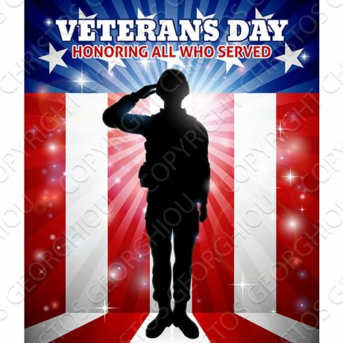 Saluting Soldier Veterans Day cover image.