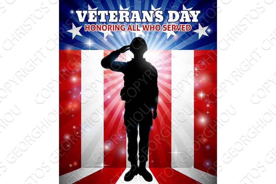 Saluting Soldier Veterans Day cover image.
