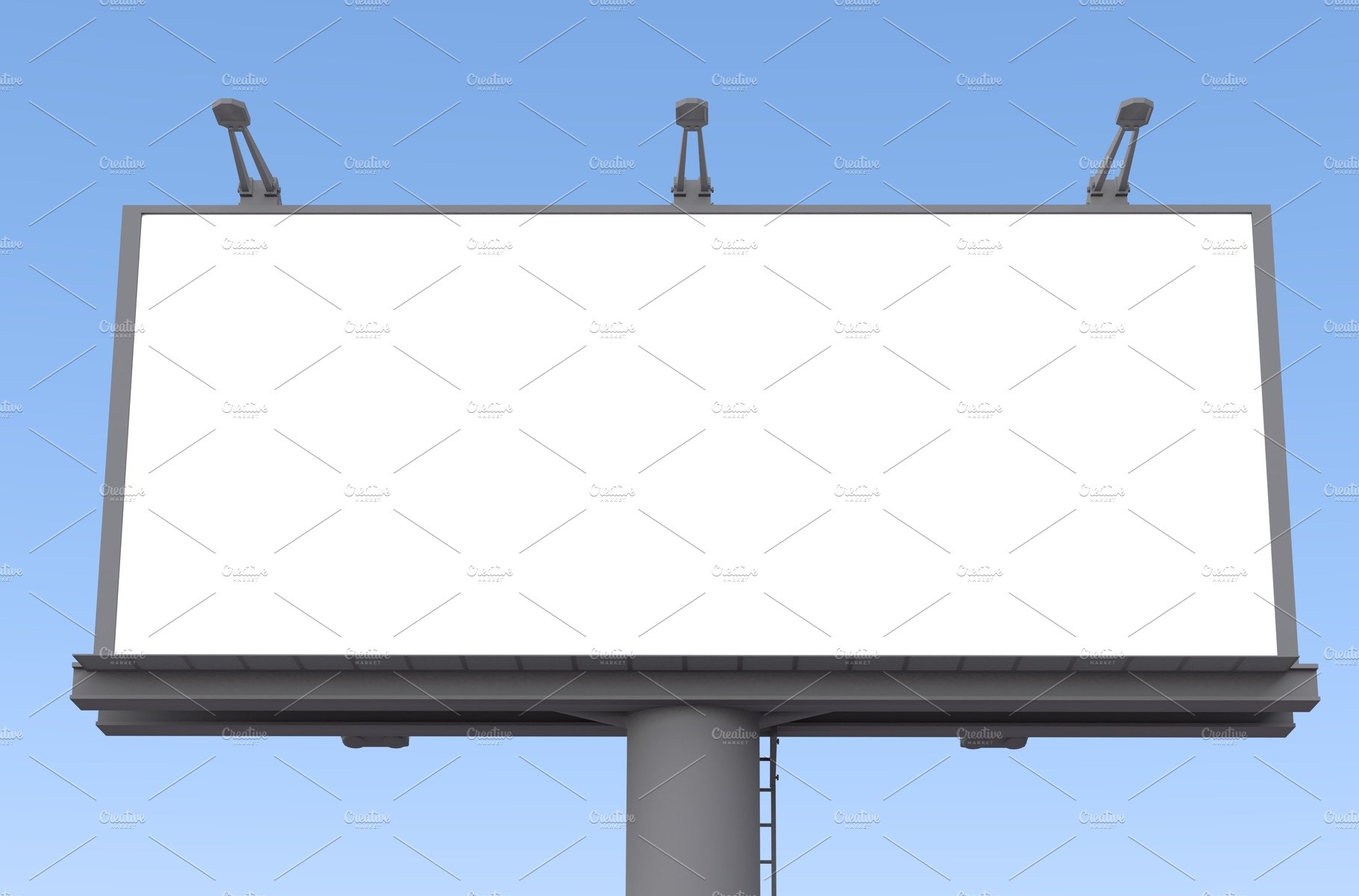 Blank billboard. 3D rendering cover image.