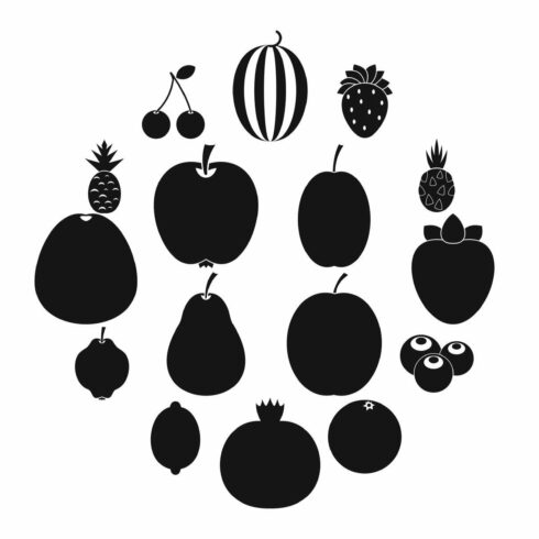 Fruit icons set cover image.
