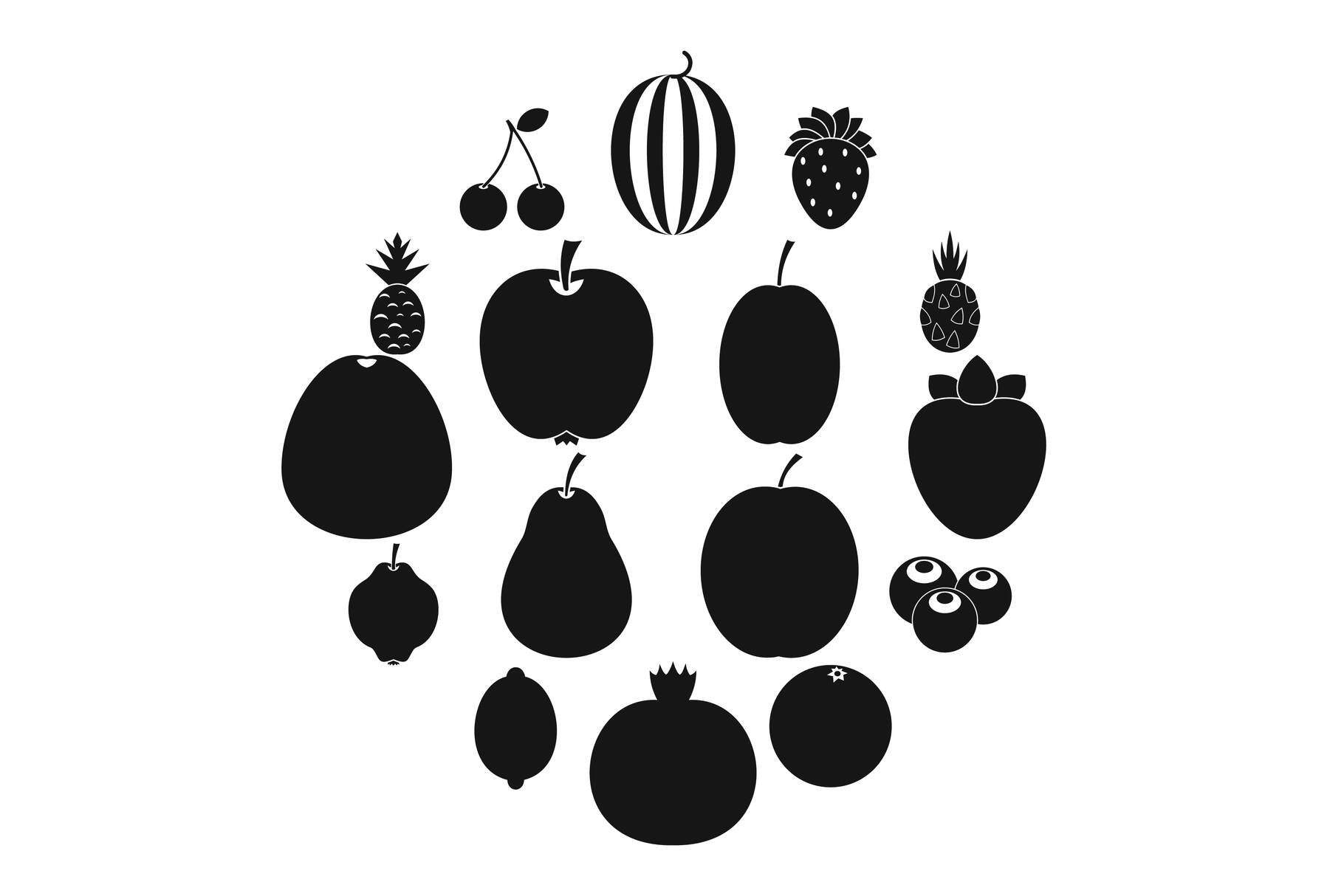 Fruit icons set cover image.
