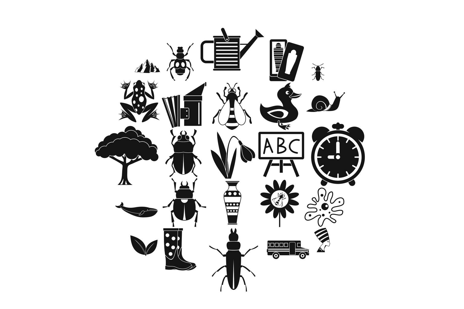 Bedbug icons set, simple style cover image.