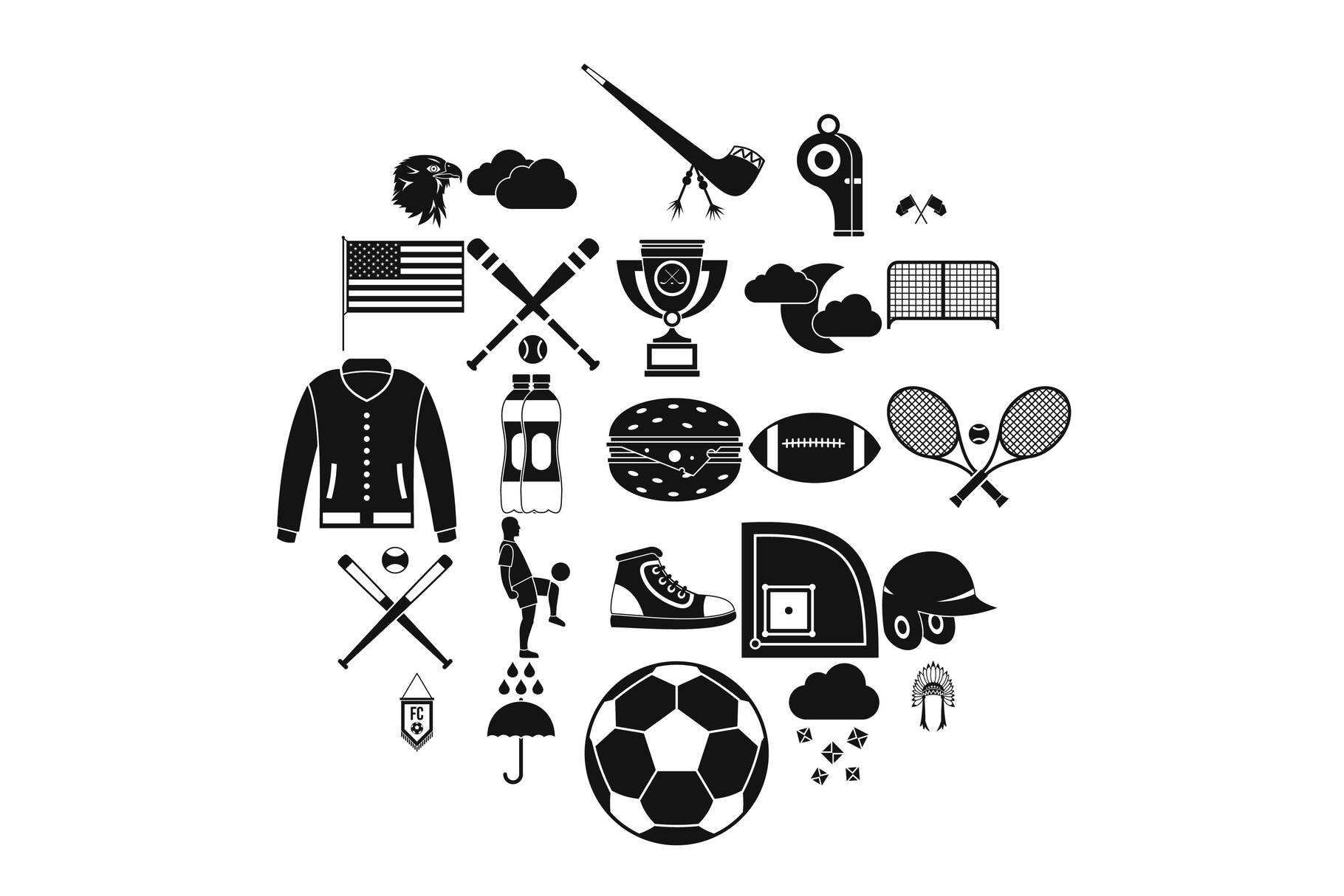 Kinds of sports icons set cover image.