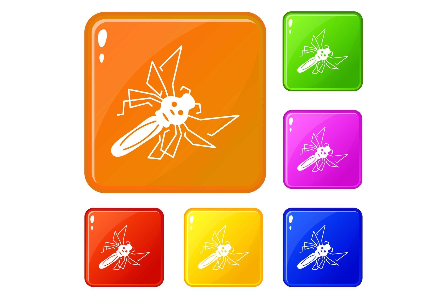 Mosquito icons set vector color cover image.