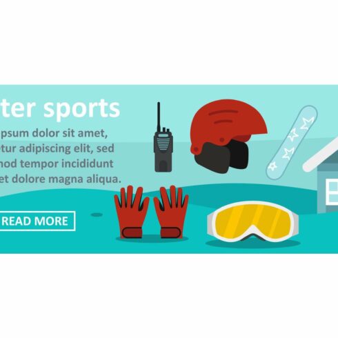 Winter sports banner horizontal cover image.