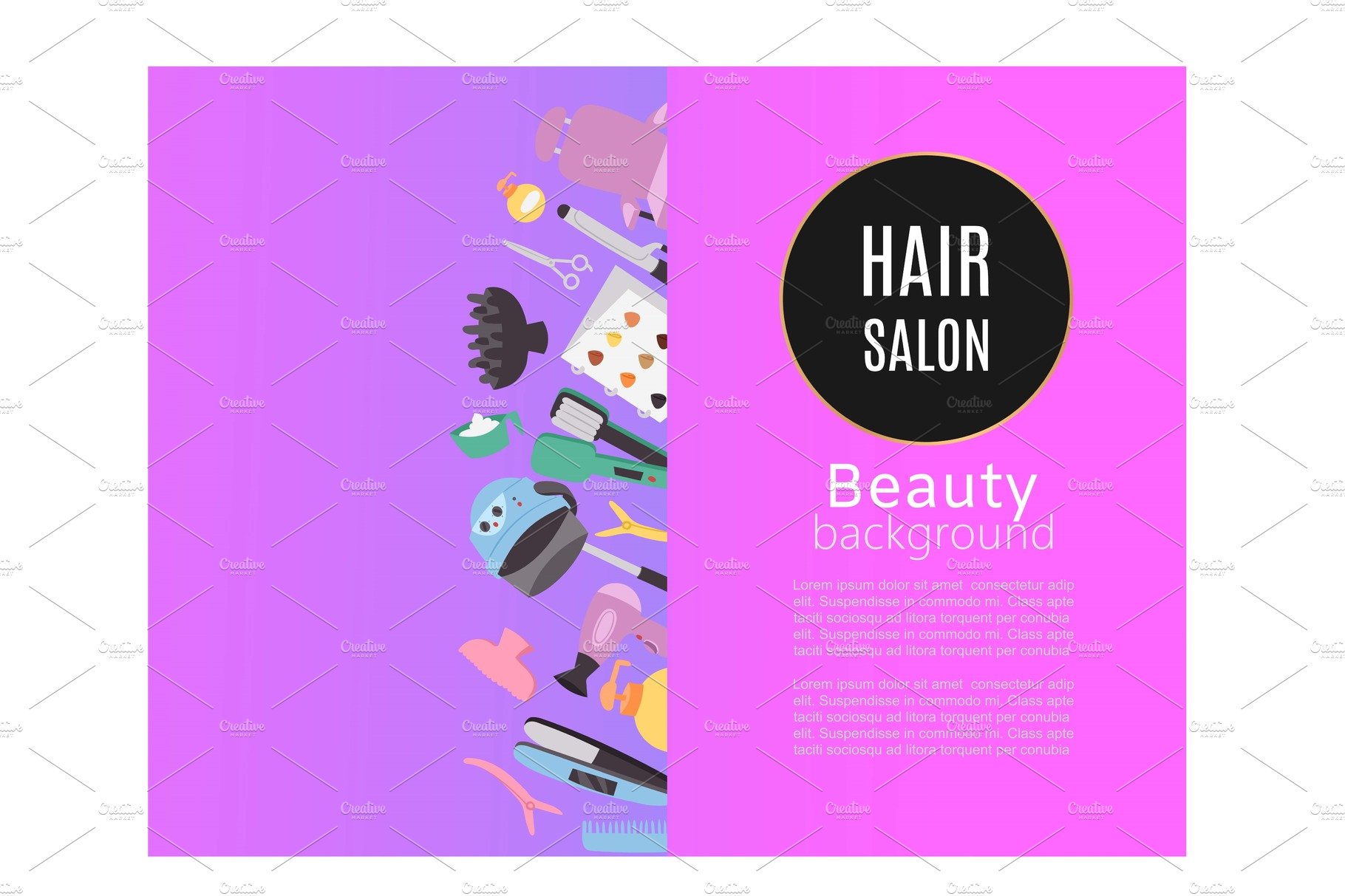 Beauty hair salon, studio poster cover image.