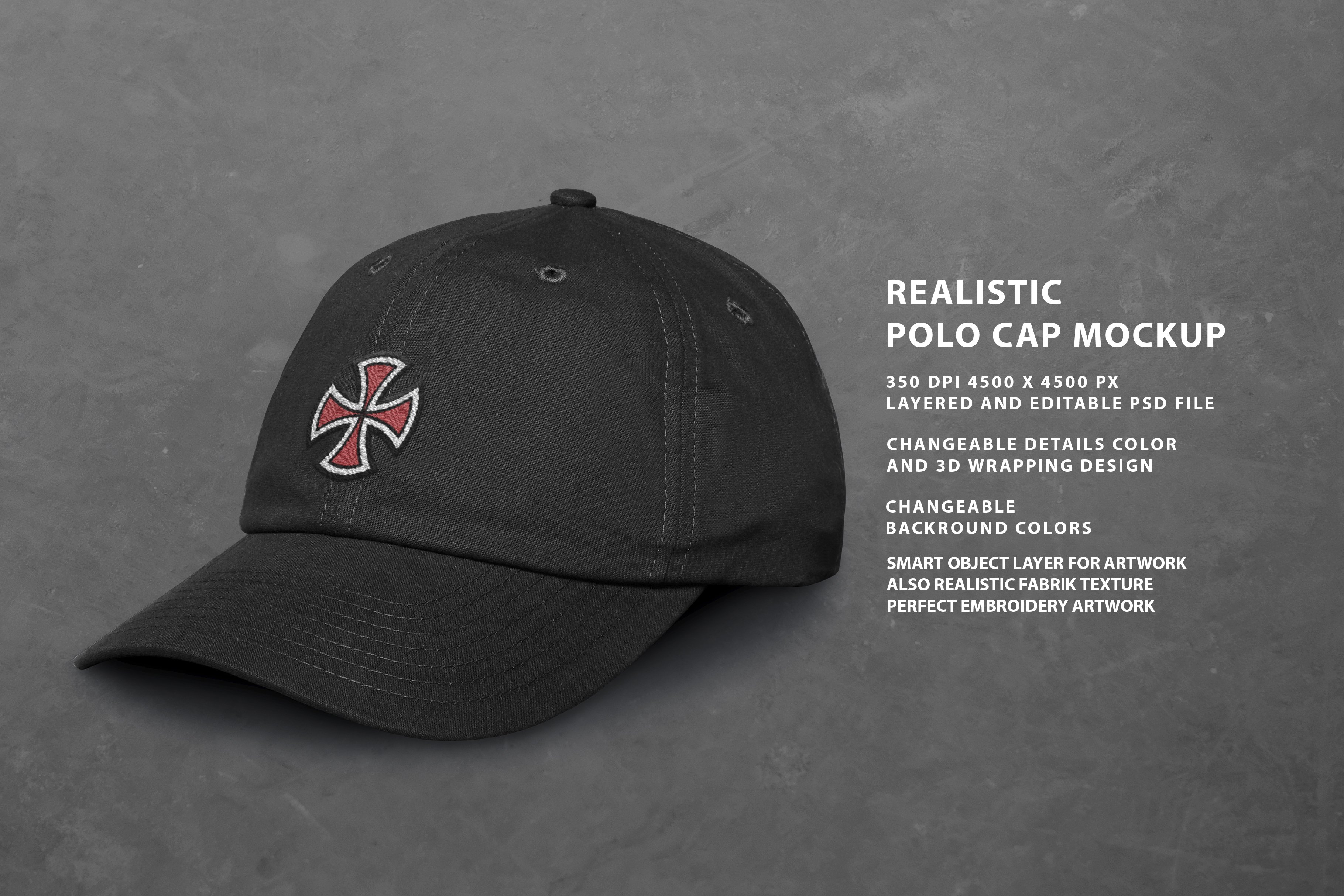Realistic Polo Cap Mockup preview image.