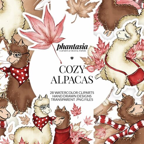 Alpaca Cliparts cover image.