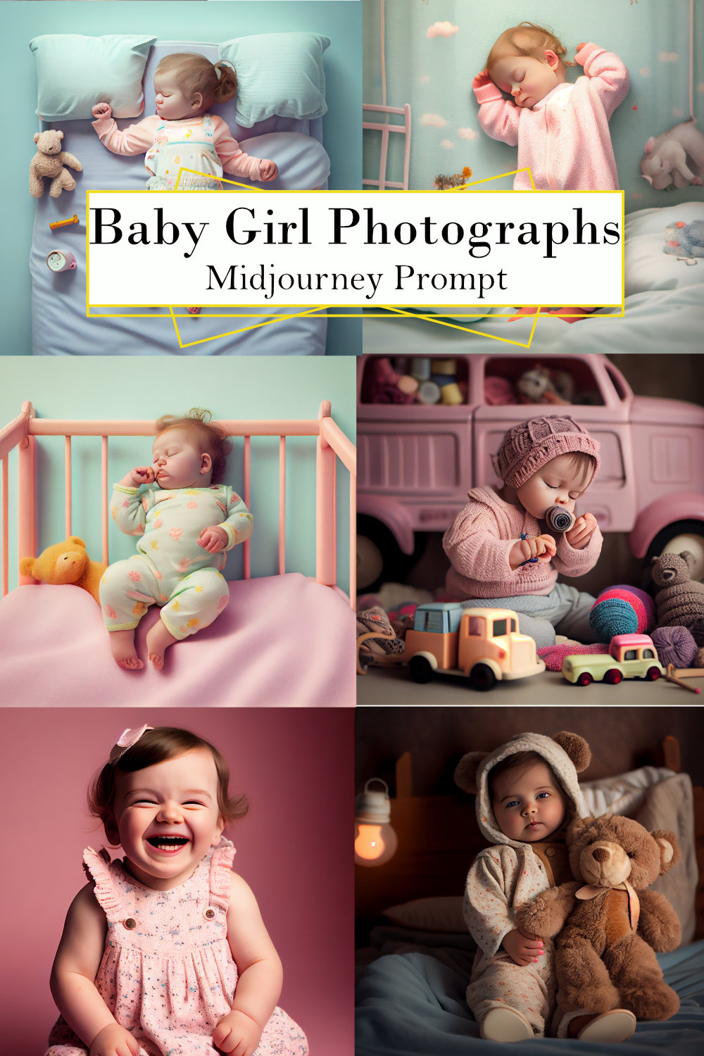 Cute Baby Girl Photographs Midjourney Prompt pinterest preview image.