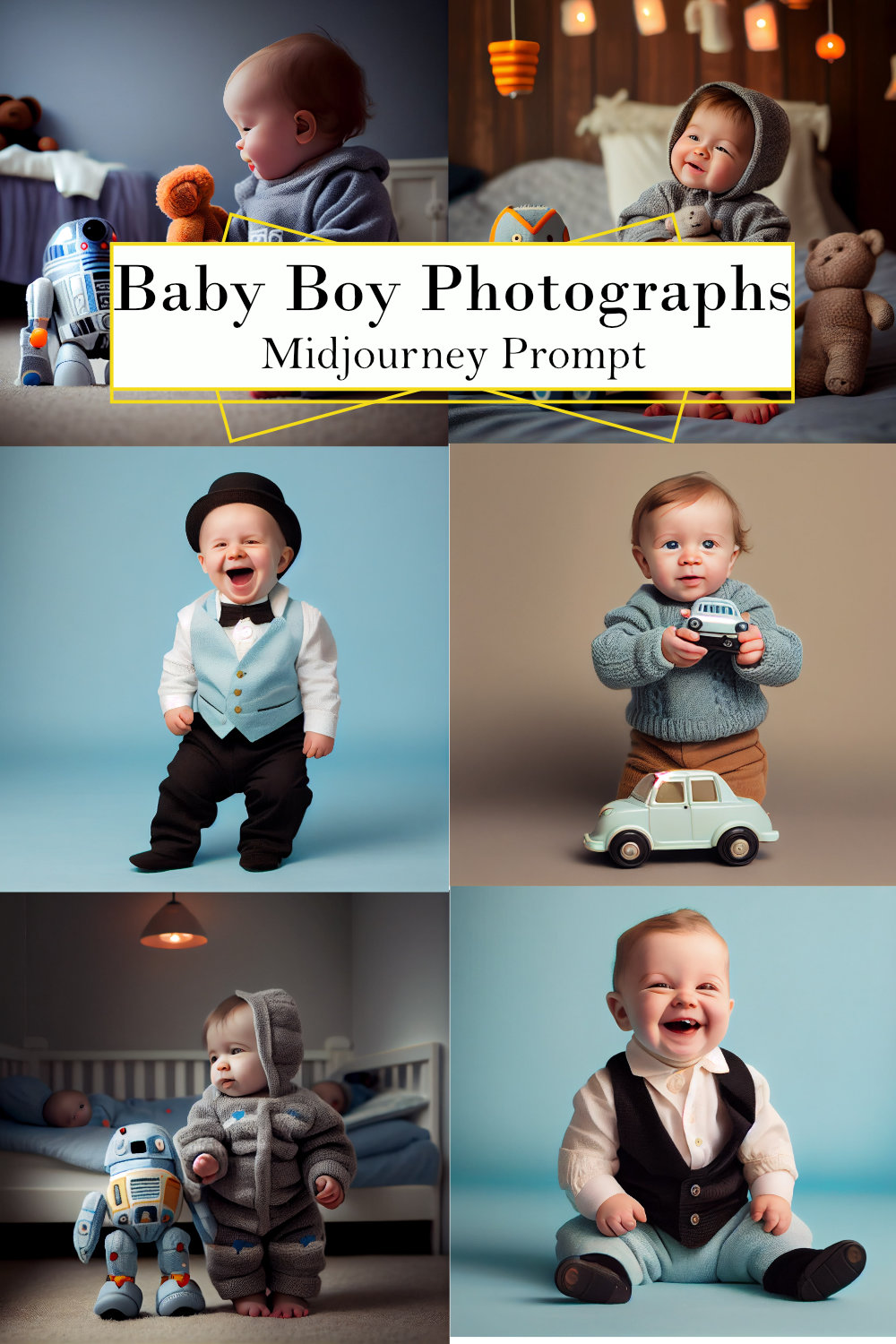 Cute Baby Boy Photographs Midjourney Prompt pinterest preview image.