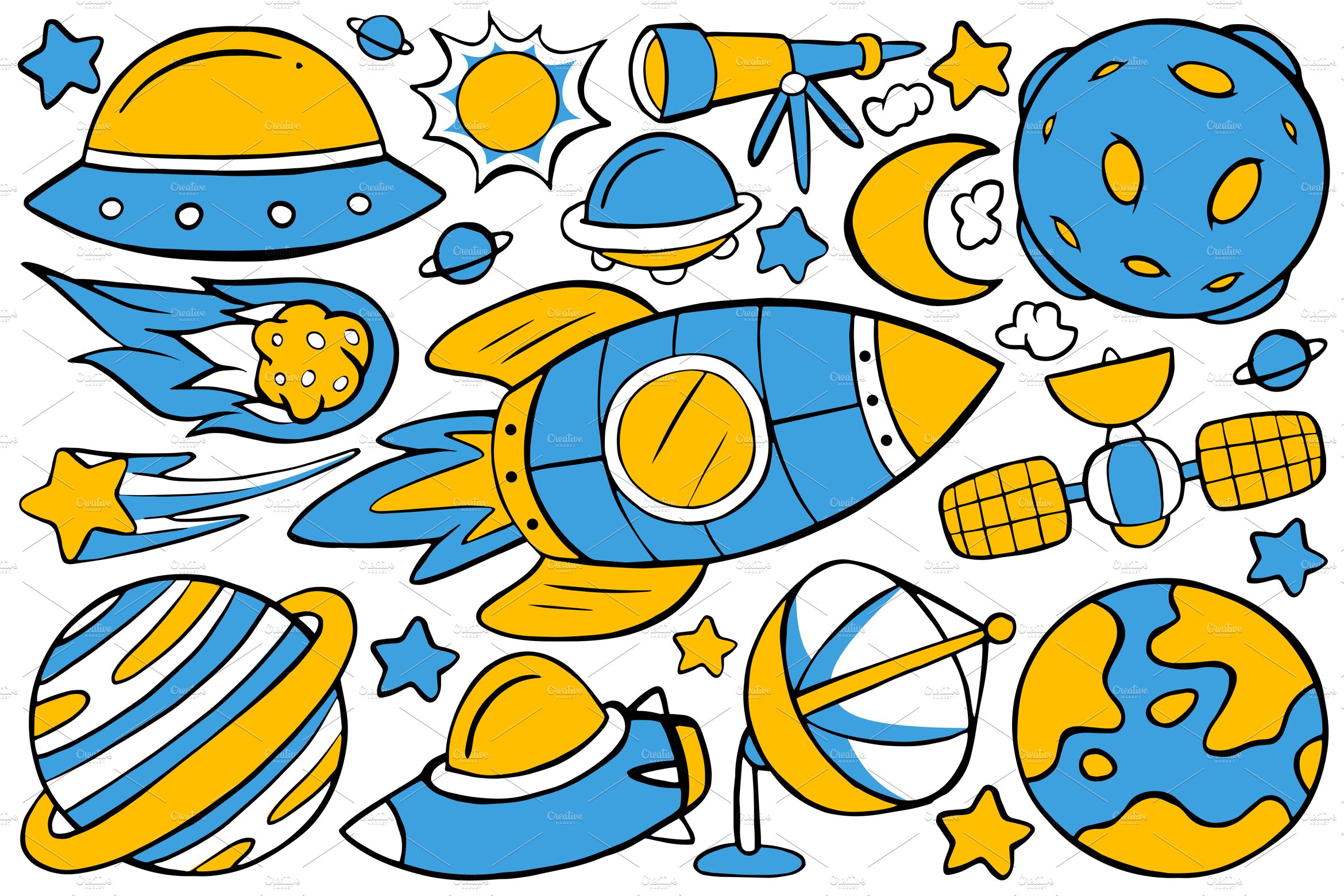 Space Doodle Vector Pack cover image.