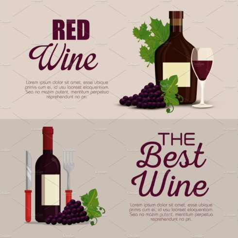 red wine set icons cover image.