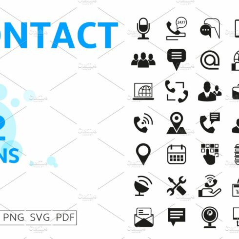 Contact and Communication Icons Set cover image.