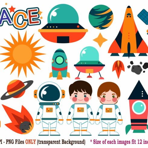 Space Digital Clipart cover image.