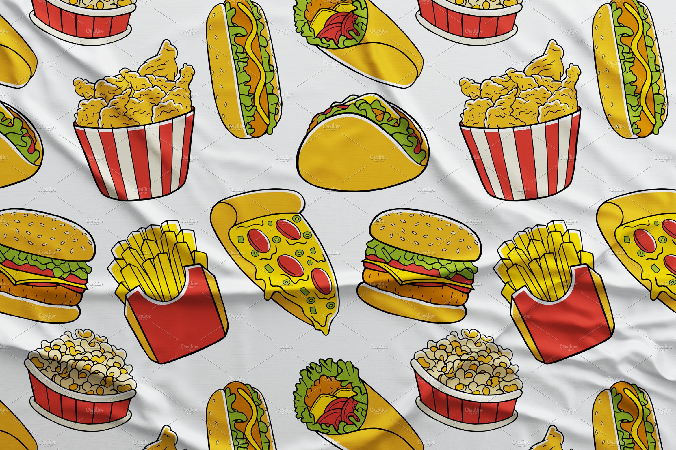 Fast Food Seamless Pattern Pack cover image.