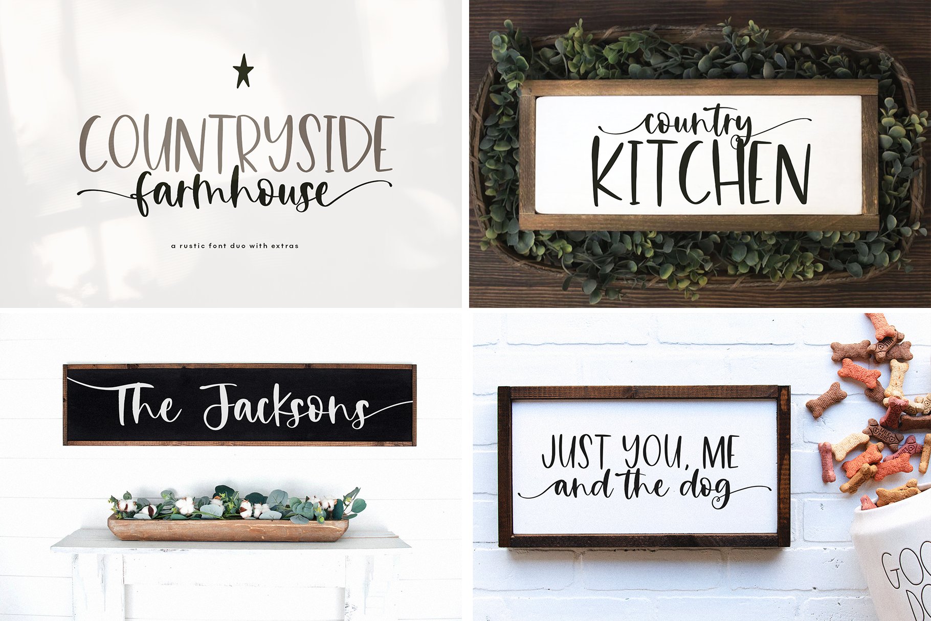 Farmhouse Font Bundle | 20 Fonts preview image.