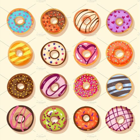 donut icon set cover image.
