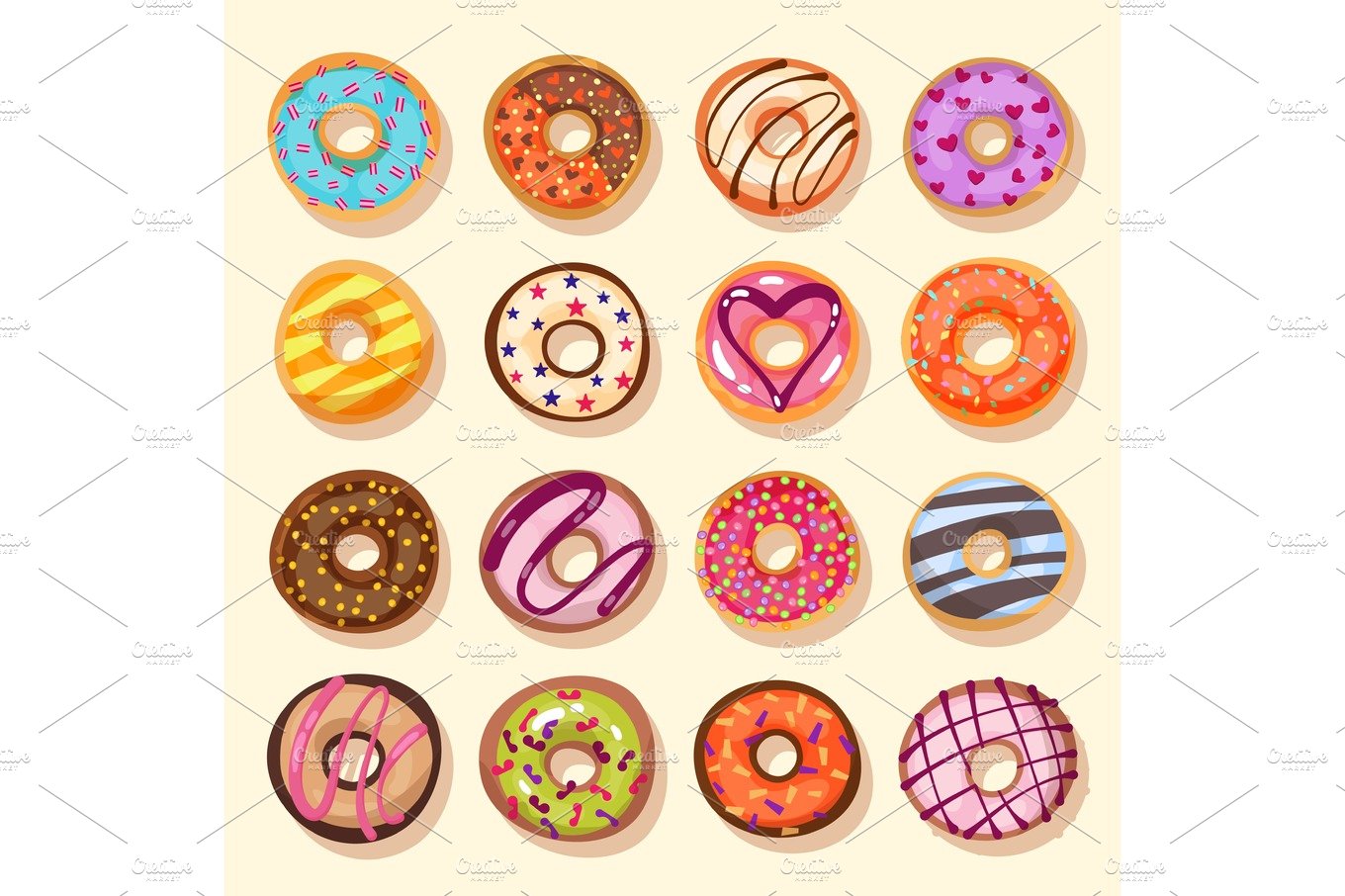 donut icon set cover image.