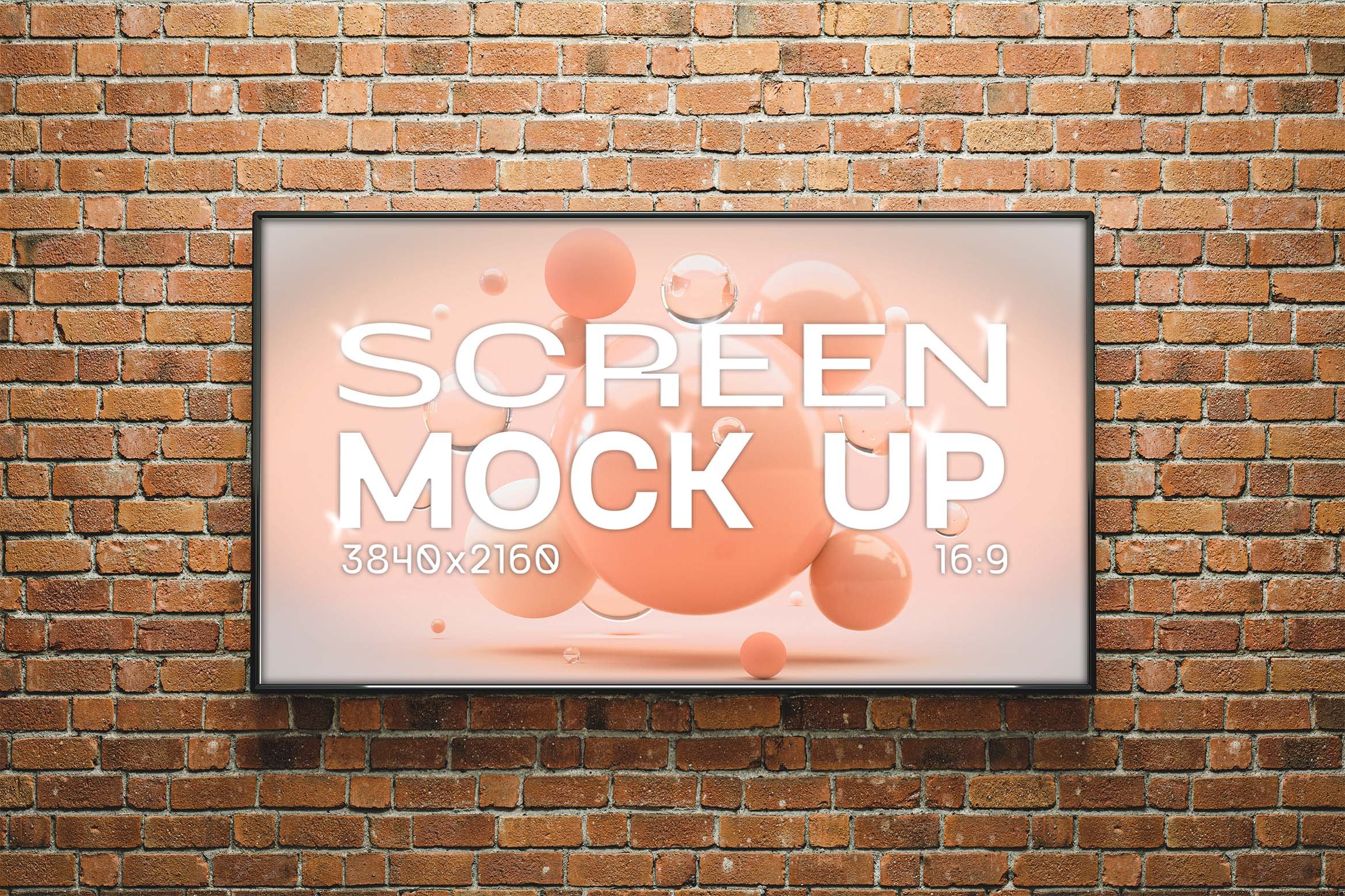 3 Modern TV Mock Ups on Brick Wall preview image.