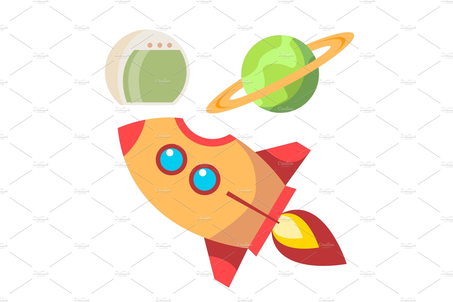 Rocket Space Icons Vector. Spaceship cover image.