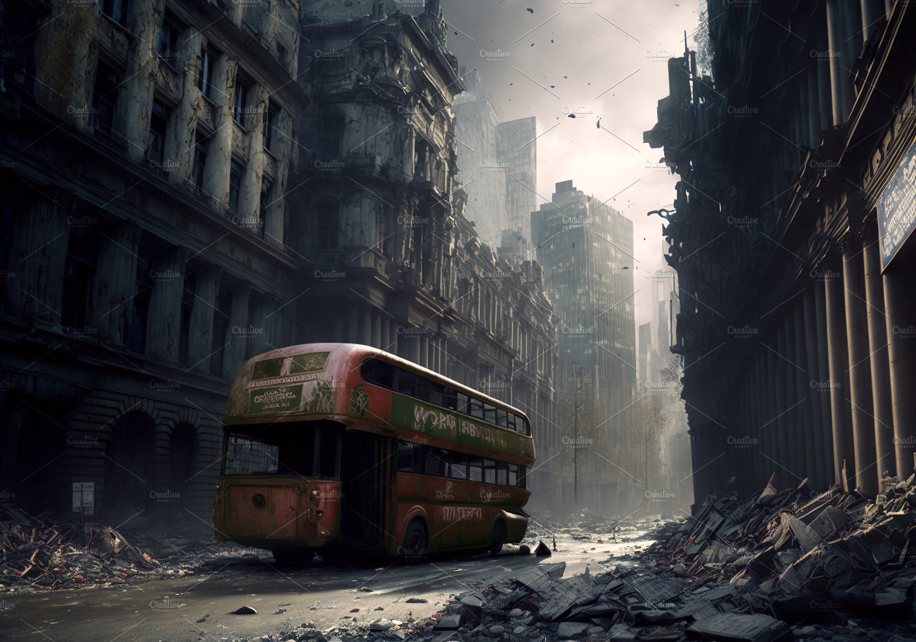 Apocalyptic view of destroyed London cover image.