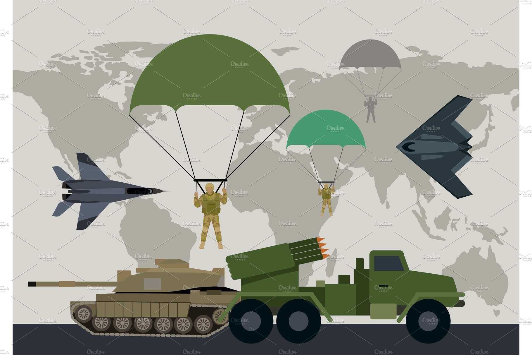 Armed Forces Vector Concept in Flat cover image.