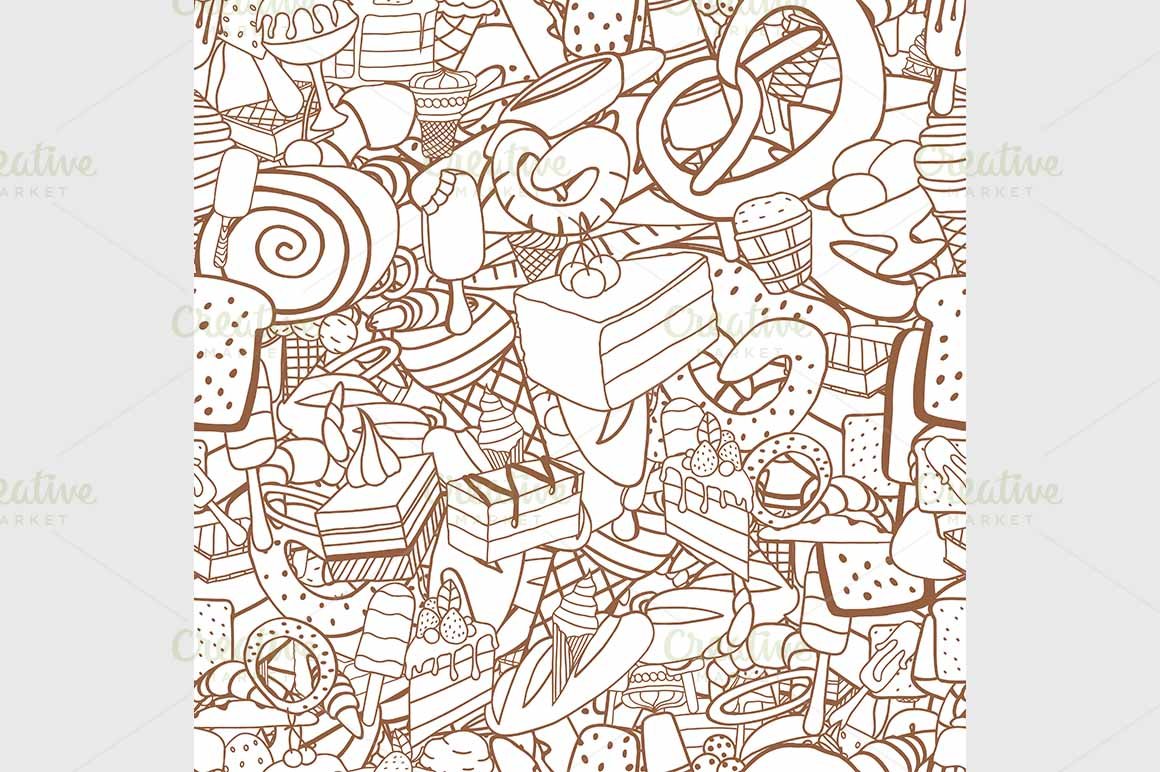 Seamless pattern of ice-cream cover image.