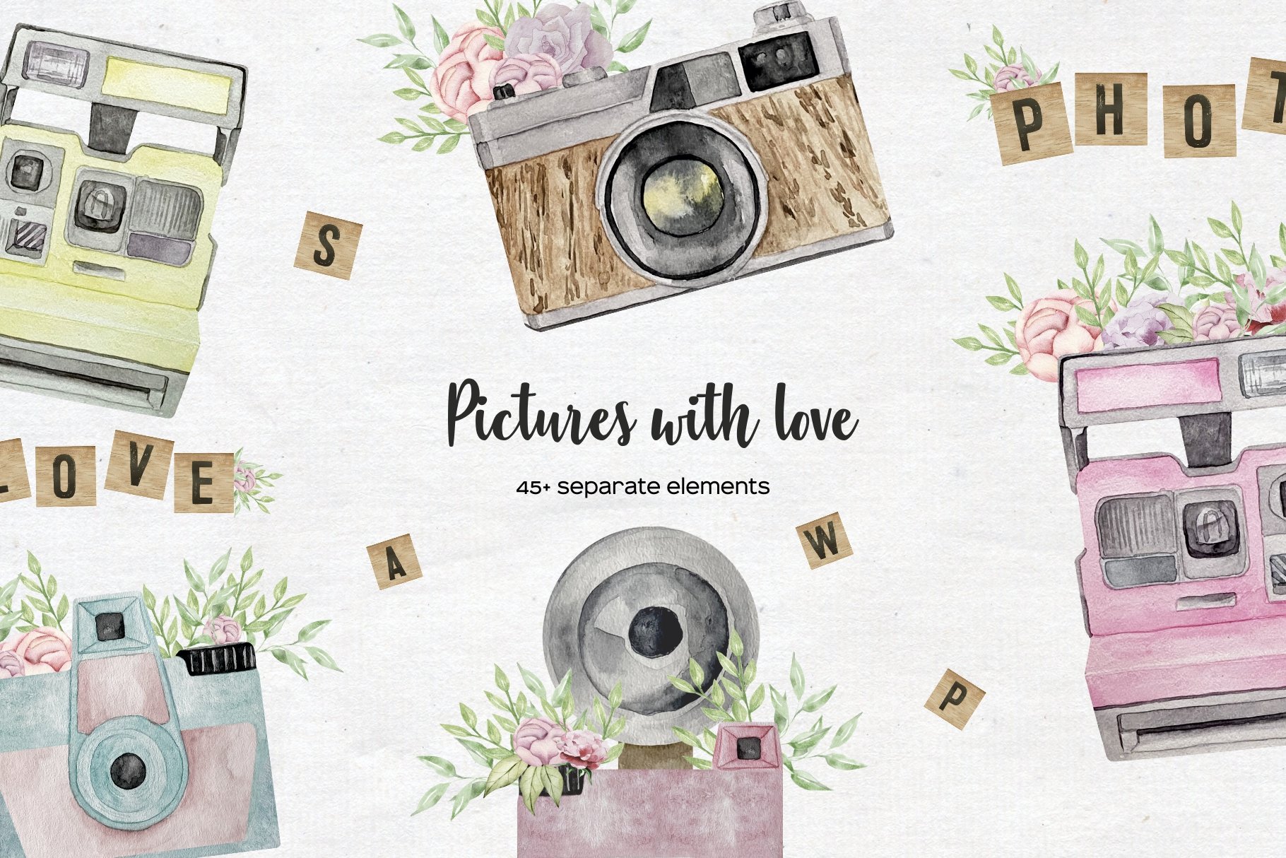 Watercolor camera with flower cover image.