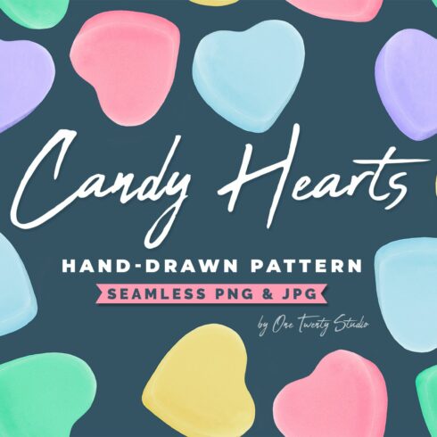Candy Hearts Valentines Day Pattern cover image.